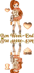 Gif animé bon week-end fille